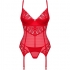 Corset e Tanga Ingridia - Obsessive Rojo XS/S