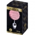 Plug Anal Liso Metal Pompon Rosa Talla S