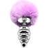 Anal Placer Plug Espiral Metal Pompon Violeta Talla S