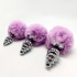 Plug Anal Espiral Metal Pompon Violeta Talla L