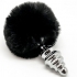 Anal Placer Plug Espiral Metal Pompon Negro Talla M