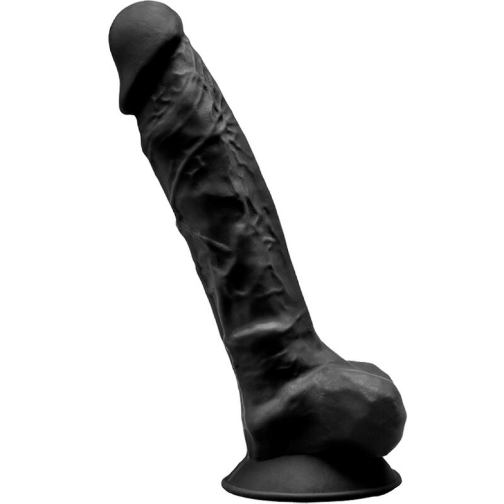 Pene Realístico Silicona Premium Silexpan Negro 23 Cm