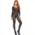 Leg Avenue Bodystocking Negro Manga Larga