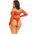 Leg Avenue Body Crotchless Con Brillo Rojo