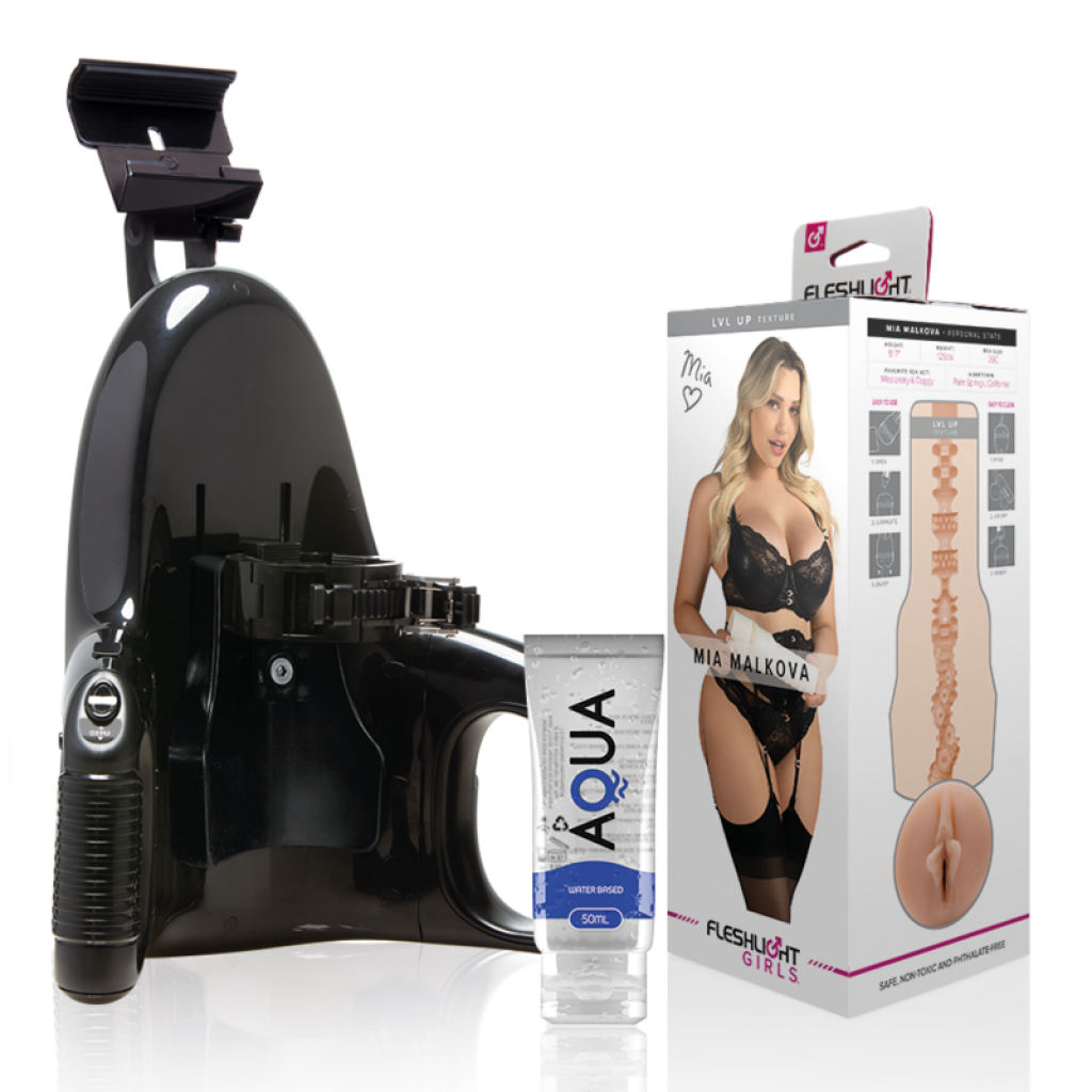 Fleshlight Mia Malkova Vagina LVL Up + Universal Launch + Lubricante Aqua Q