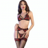 Chilirose CR 4468 - Set Cuatro Piezas Rojo & Negro S/M