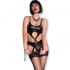 Set Crotchless de Chilirose - Cuatro Piezas en Negro - Talla L