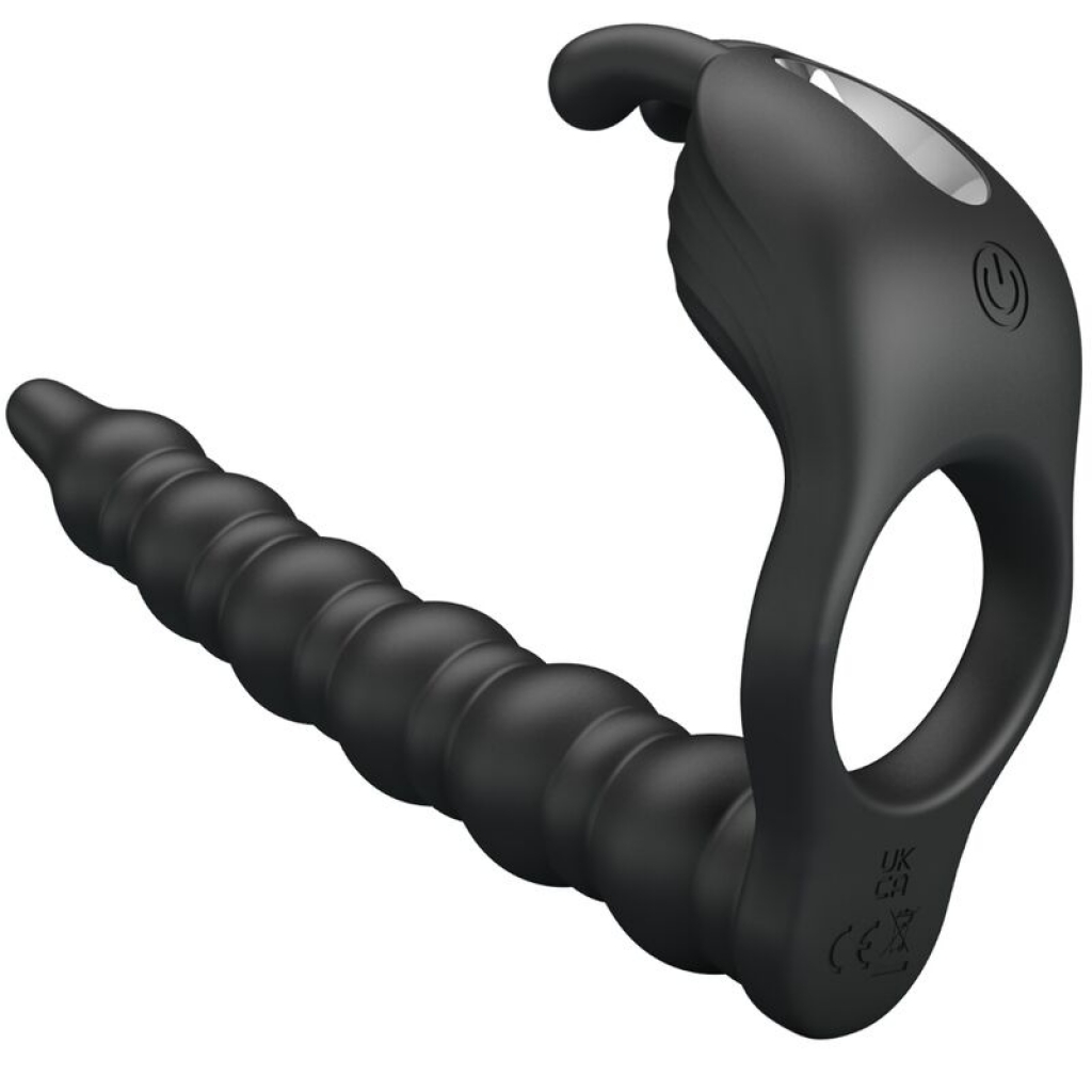 Blackney Anillo Pene con Plug Vibrador Negro