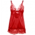 Sublime Babydoll Satinado Con Encaje Rojo S/M