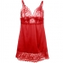 Subblime Babydoll Satinado con Encaje Rojo L/XL