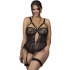 Sublime Teddy con Liga: Detalles Deseables en Negro L/XL