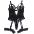 Sublime Teddy con Liga: Detalles Deseables en Negro L/XL