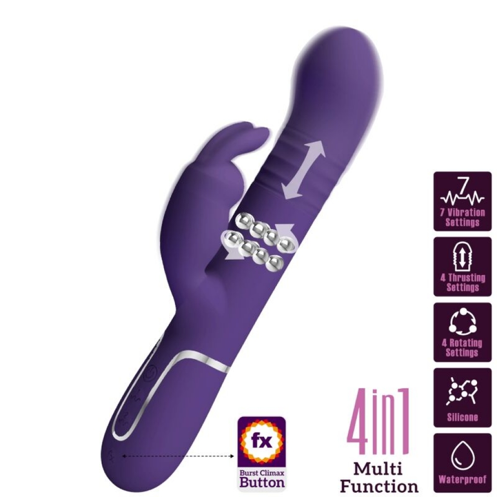 Pretty Love - Vibrador Conejo 4 en 1 Coale en Color Morado