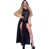 Chilirose Cr 4685 Vestido Largo Con Capucha Negro S