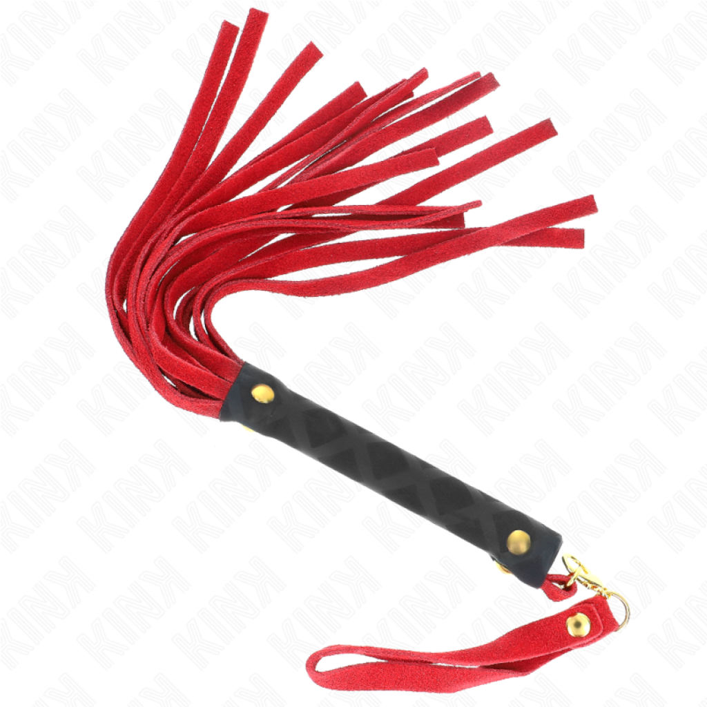 Kink - Látigo Mini de Piel de Ante Rojo 30 cm