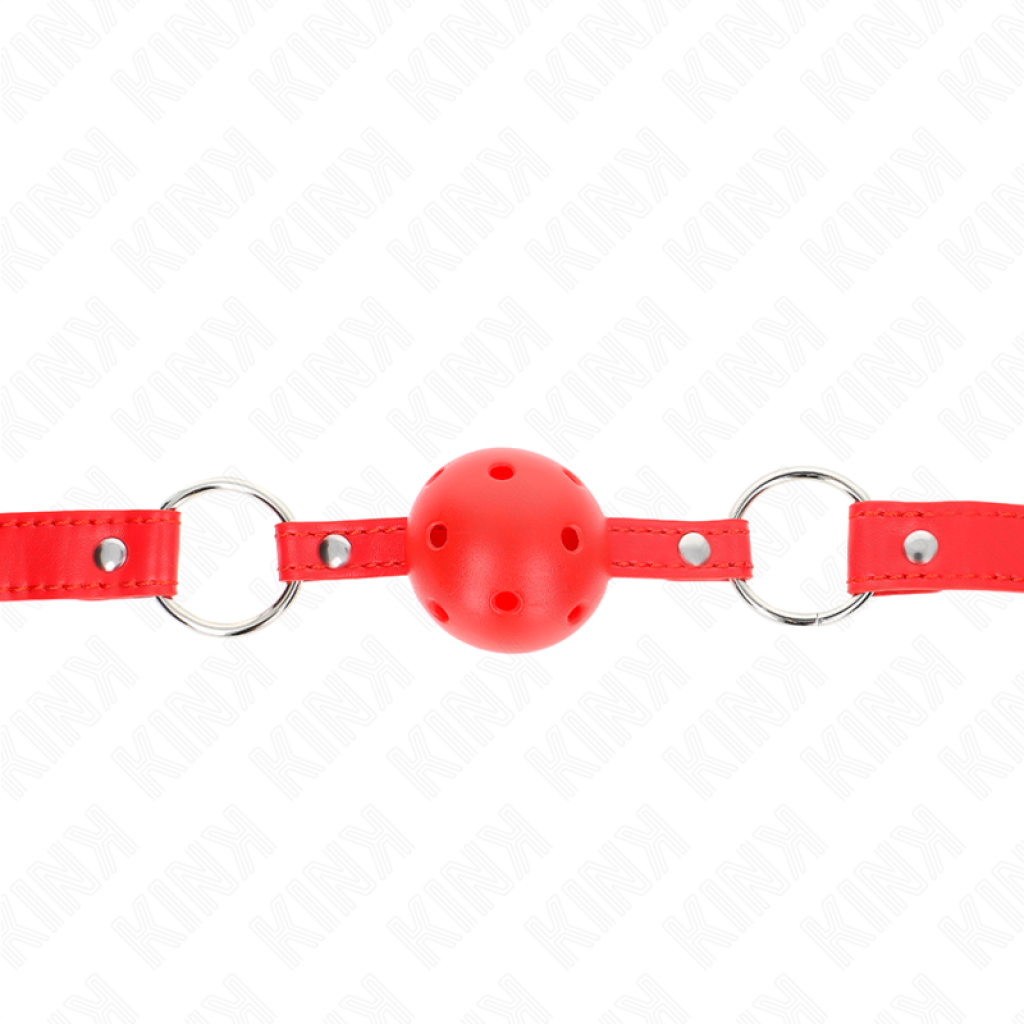 Kink - Mordaza de Bola 4 cm Transpirable con Doble Remache Modelo 1 Rojo 62