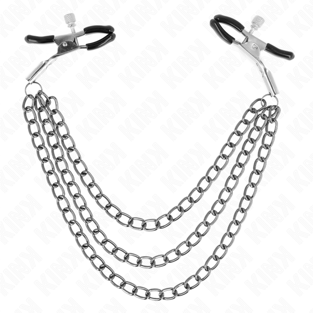 Pinzas para Pezones Kink con Triple Cadena - 20/23/28 cm