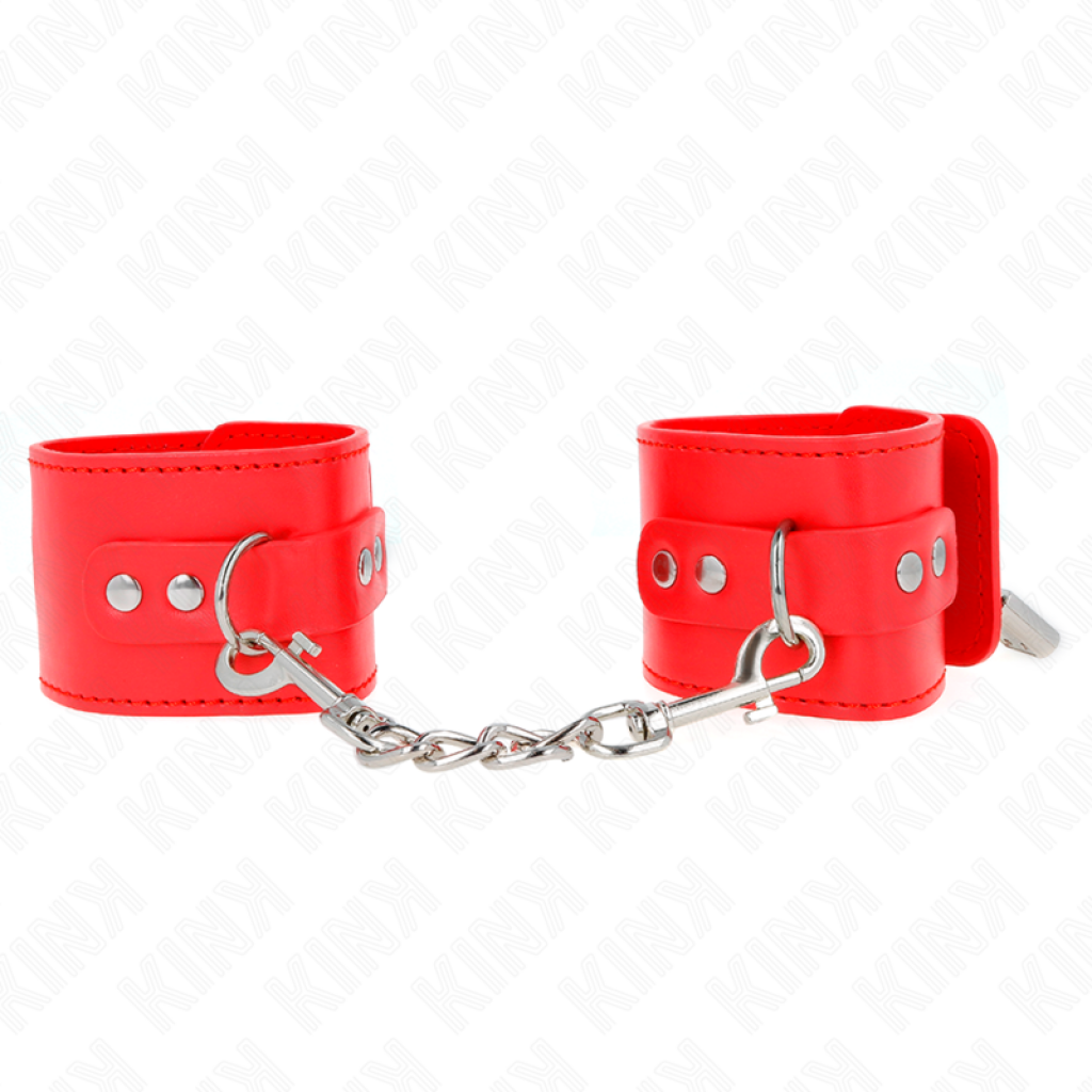 Kink - Muñequeras con Cierre Candado Rojo Ajustable 16-23 cm x 5.5 cm