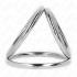 Anillo Pene Triple Metal Cromado de Kink