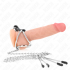 Anillo Pene Triple Metal Cromado 3 a 4.5 cm con Cadena - Kink