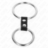 Kink - Anillo Pene Doble Metal 3.7 Cm A 5 Cm Conectados Por Correa Polipiel