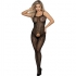 Bodystocking Crotchless de Rejilla Elástica Negra Talla Única - Subblime