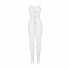 Subblime - 951740 Bodystocking Crotchless De Rejilla Con Lazos Blanco Talla