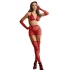 Bodystocking de Rejilla con Guantes - Sublime Rojo