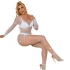 Subblime - 952396 Bodystocking De Rejilla Con Diamantes Manga Larga Blanco