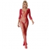 Subblime - Bodystocking De Rejilla Con Diamantes Manga Larga Rojo