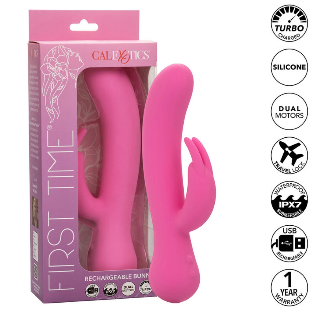 Vibrador Rabbit Recargable First Time Rosa