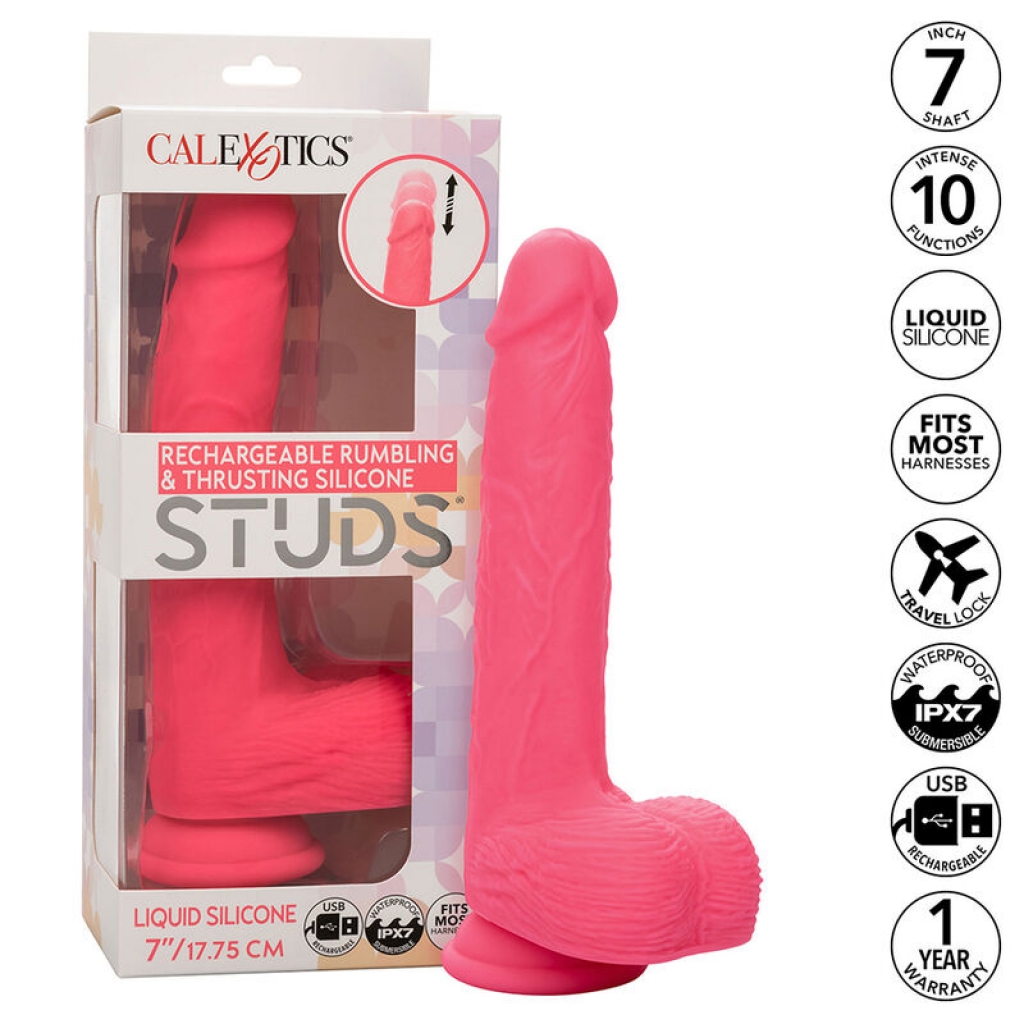 Studs Vibrador Realístico con 10 Vibraciones en Rosa