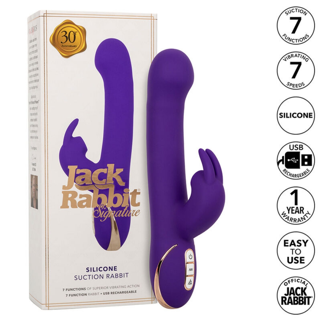 Jack Vibrador Rabbit y Estimulador 7 Niveles de Vibración y Succión Azul