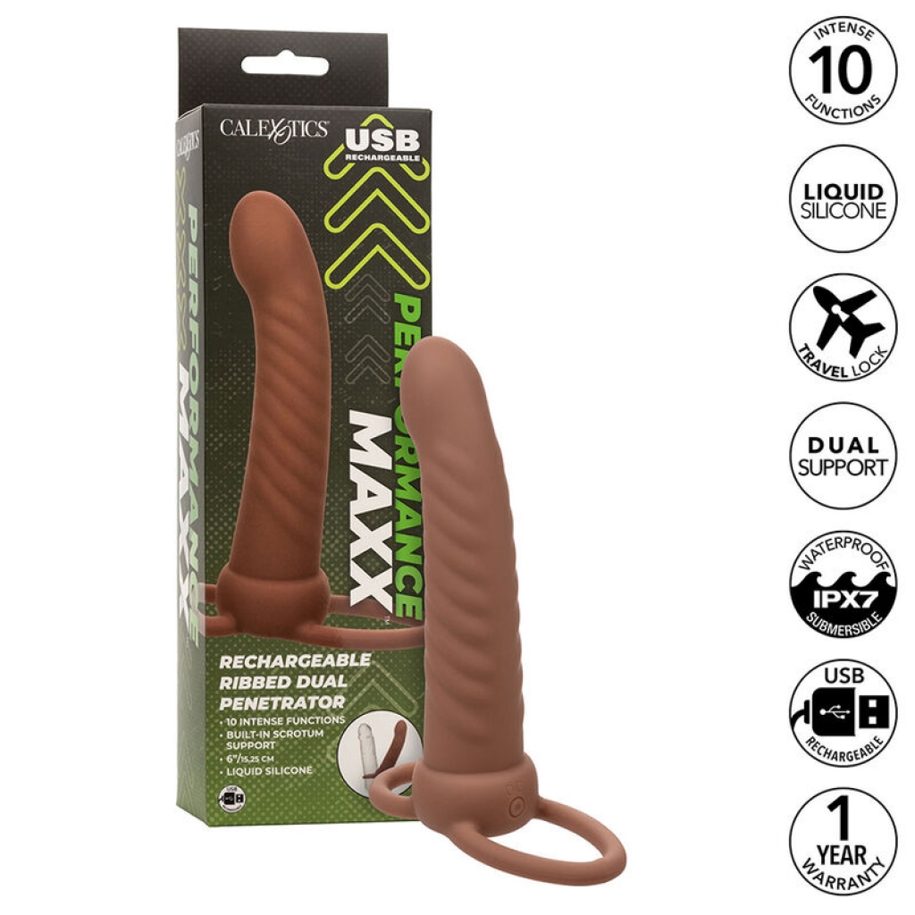 Maxx - Doble Penetrador Acanalado con 10 Vibraciones