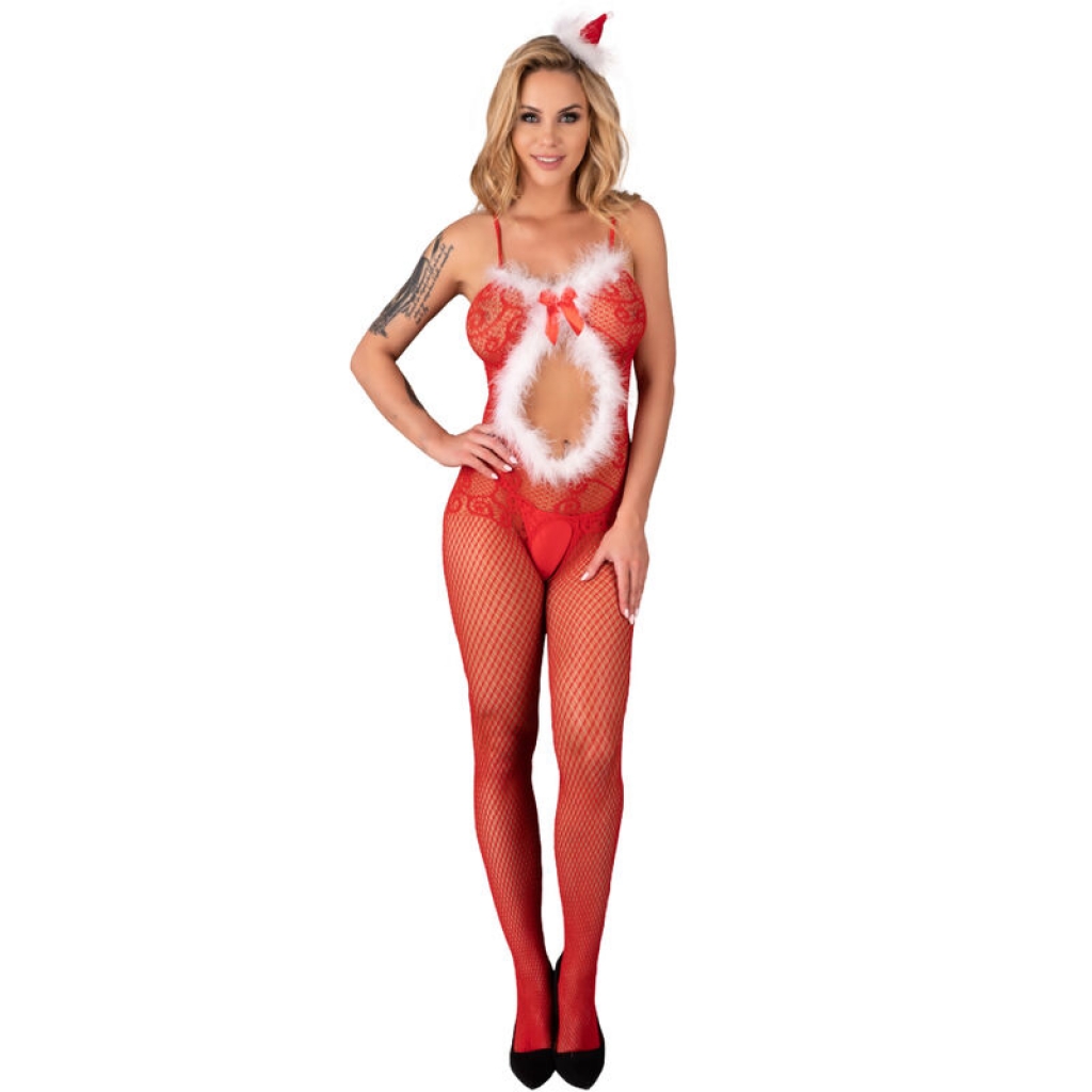 Bodystocking Navideño Crotchless de Livco Corsetti - Magali Lc 17178 T