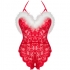 Body Navideño Crotchless de Livco Corsetti - Santas Lace Lady Talla S/M