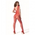 Passion - Bs 107 Bodystocking Rojo Talla Única