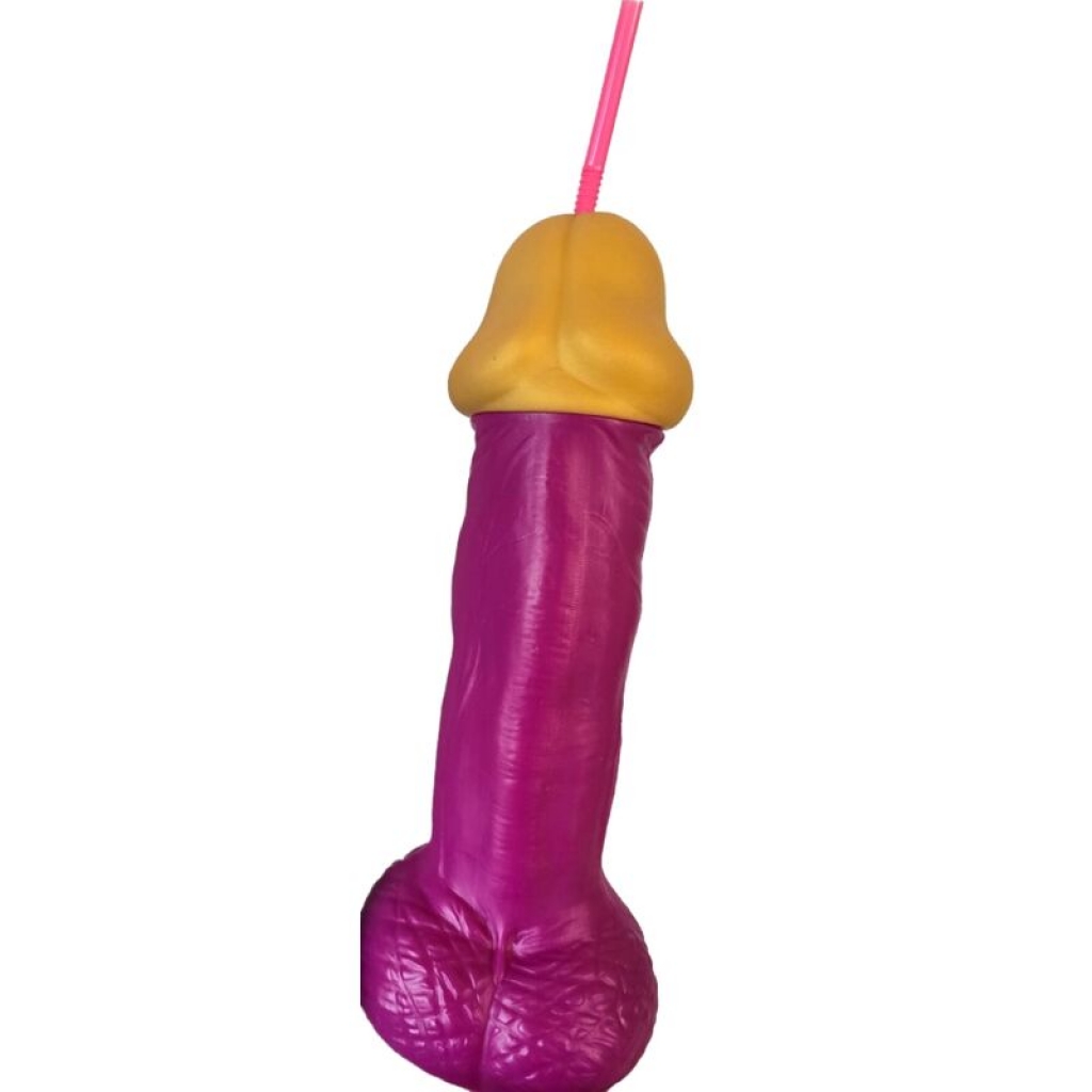 Vaso Pene de Plástico Fucsia