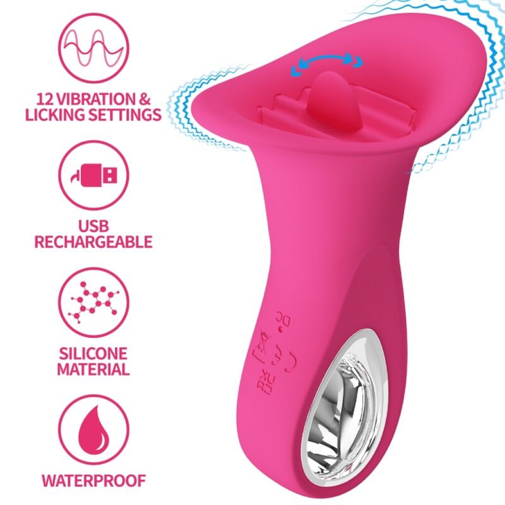 Clyde - Vibrador Oral Lengua Vibradora 12 Vibraciones Rosa - Pretty Love