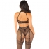 Leg Avenue - Bodystocking Crotchless de Rejilla Negro Talla Única