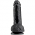 Dildo Realista con Testículos Negro 17.8 cm