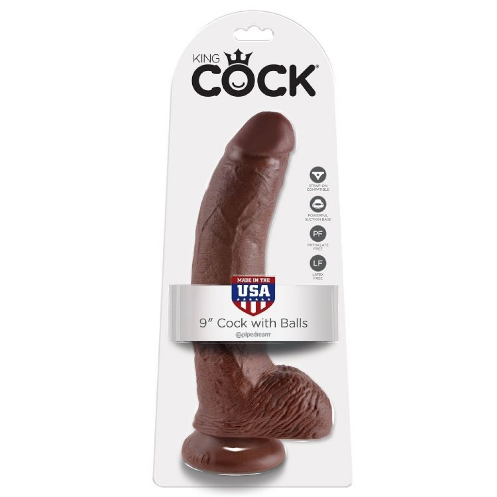 Dildo Realista King Cock Marrón de 22.9 cm