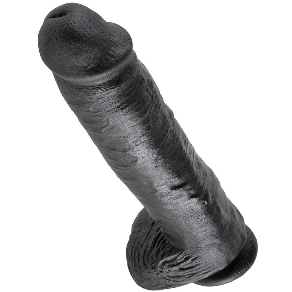 Dildo Realista con Testículos Negro 28 cm