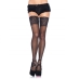 Leg Avenue Medias Negras Autoadhesivas Con Encaje Ancho One Size