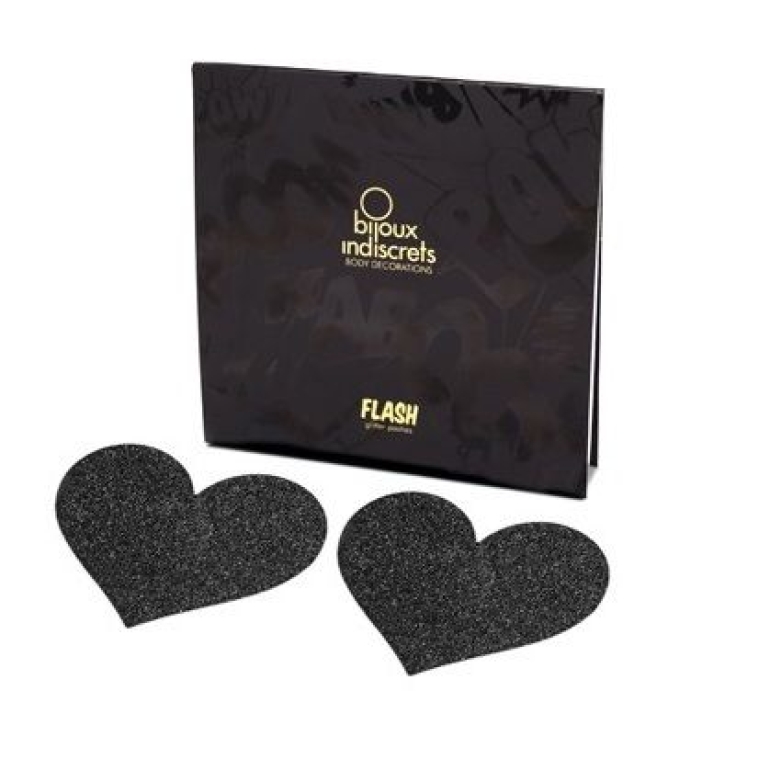 Bijoux Indiscrets Pezoneras Flash Corazón Negro