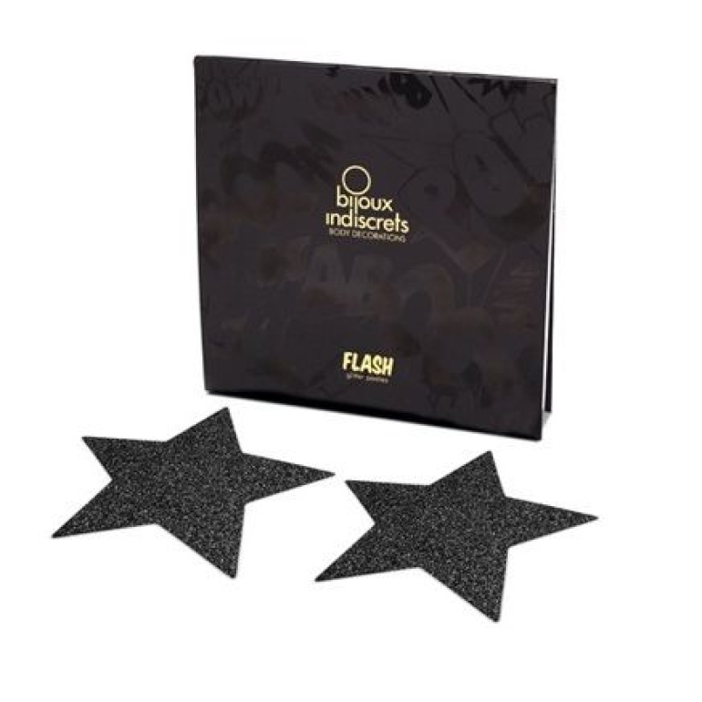 Bijoux Indiscrets Pezoneras Flash Estrella Negro