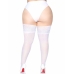 Leg Avenue Medias Autoadhesivas Con Encaje Ancho Color Blanco Talla Plus