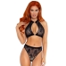 Leg Avenue Set Dos Piezas Panties Y Top Cuello Halter Negro M/l