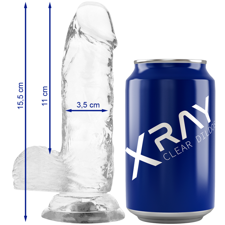  Clear Dildo Realista Transparente 15.5 Cm -o 3.5 Cm