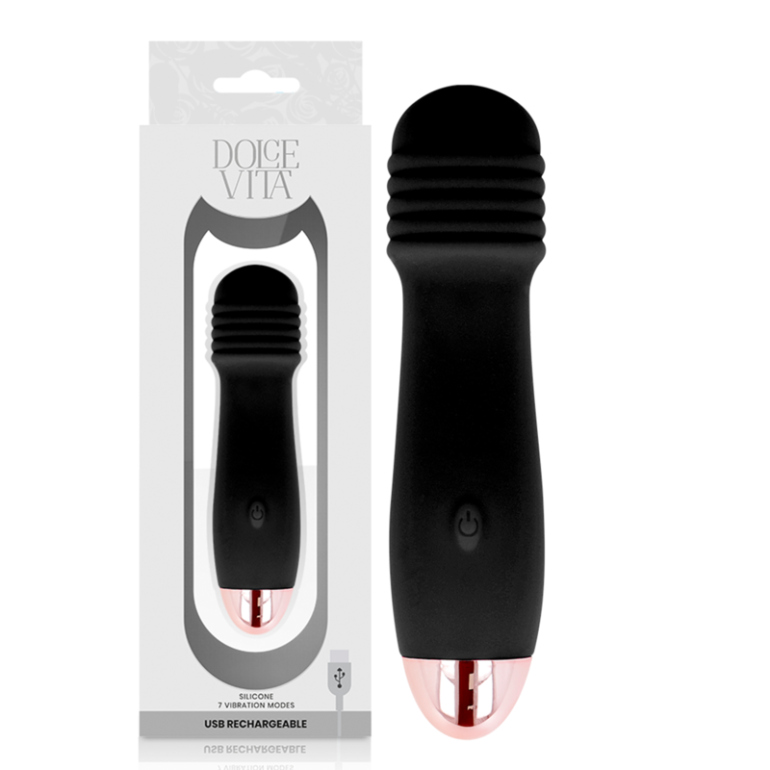  Vibrador Recargable Tres Negro 7 Velocidades